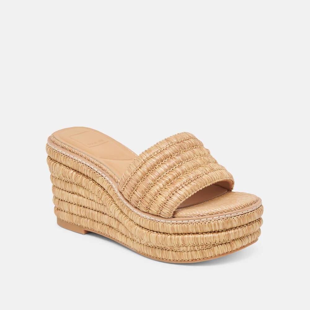 NEW DOLCE VITA women's throne wedge in light natural raffia
